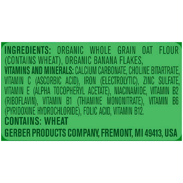 gerber organic oatmeal banana cereal
