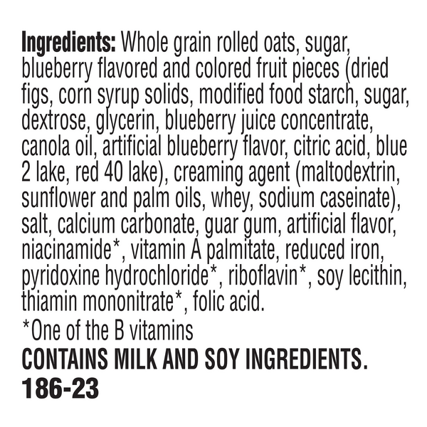 Quaker Blueberries & Cream Instant Oatmeal, 101.23 oz Packets HyVee Aisles Online Grocery