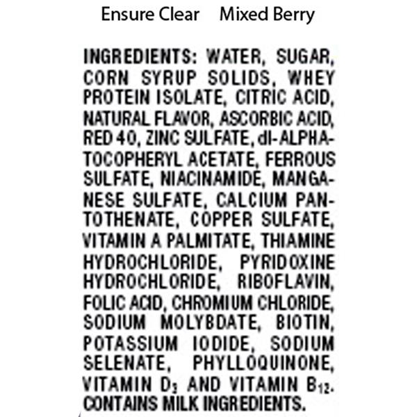 Abbott Ensure Clear Therapeutic Nutrition, Mixed Berry Flavor - 8 oz