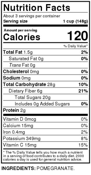 Vitamin Pomegranate Calories In One Calories Pomegranate What