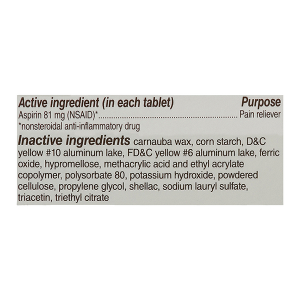 Aspirin 80 Mg 81 Mg