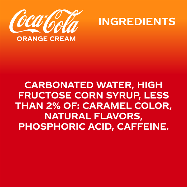 Coca-Cola Orange Cream Soda Soft Drink Fridge Pack Cans, 12 fl oz