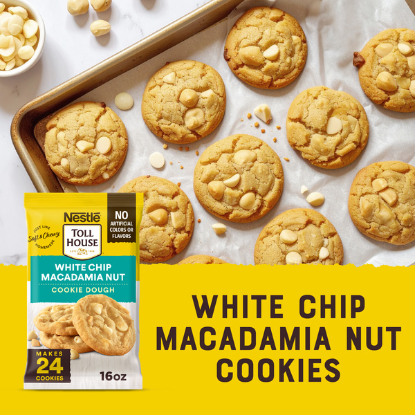 Nestle Toll House White Chip Macadamia Nut Cookie Dough, Ready to