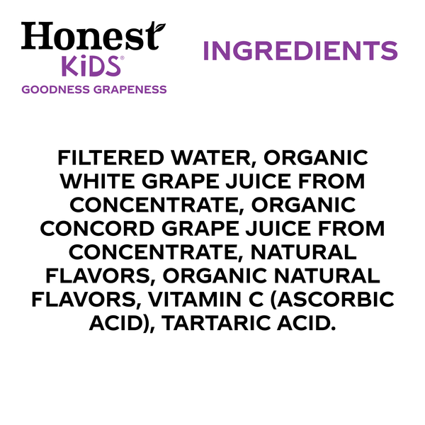 Honest Kids Goodness Grapeness Organic Juice Drink Cartons, 6 fl