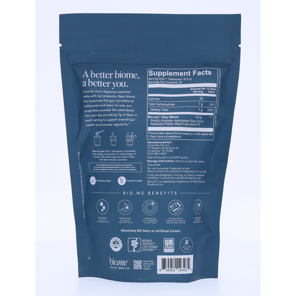 Bio.me Unflavored Daily Prebiotic Fiber 9 oz | Hy-Vee Aisles