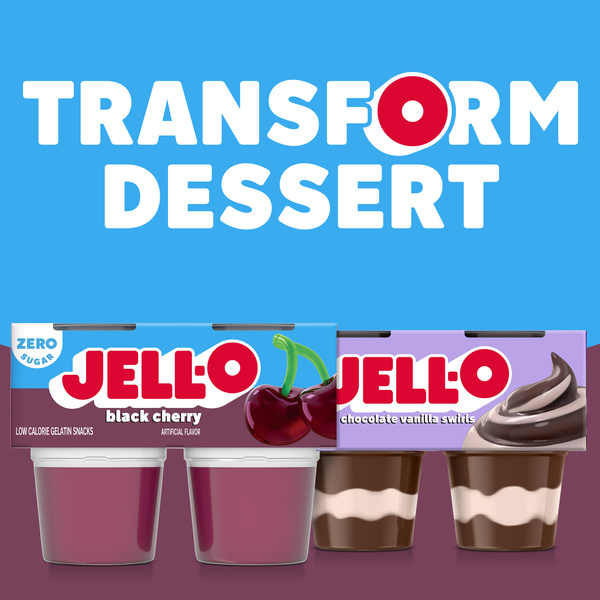 Jell-O Black Cherry Refrigerated Ready To Eat Gelatin 12.5 oz | Hy
