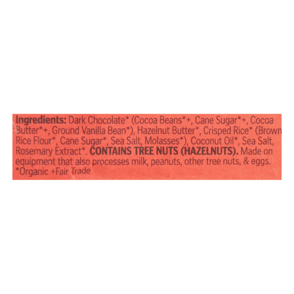 Theo Organic Filled Chocolate Hazelnut Crisp, 70% Dark Chocolate