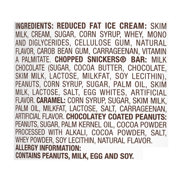 Snickers Ice Cream, Reduced Fat | Hy-Vee Aisles Online Grocery Shopping