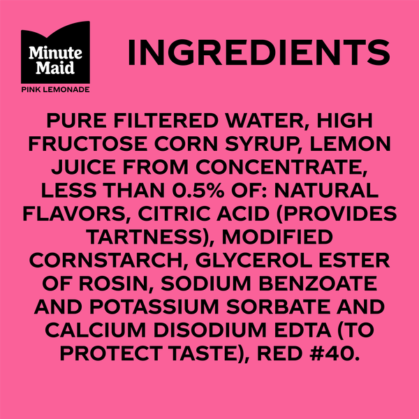 Minute Maid Pink Lemonade Bottle, 20 fl oz | Hy-Vee Aisles Online