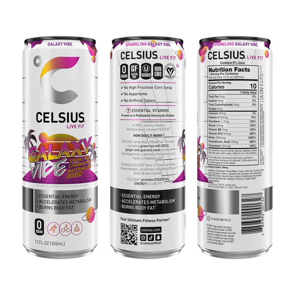 CELSIUS Sparkling Space Vibe Variety Pack, Functional Energy Drink 12 ...