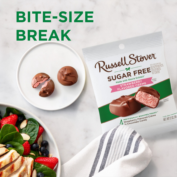 ストロベリーシュガー RUSSELL STOVER Sugar Free Strawberry Flavored Crème Candy, 2 oz