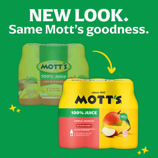 Mott's 100% Apple Mango Juice, 8 fl oz bottles, 6 pack | Hy-Vee