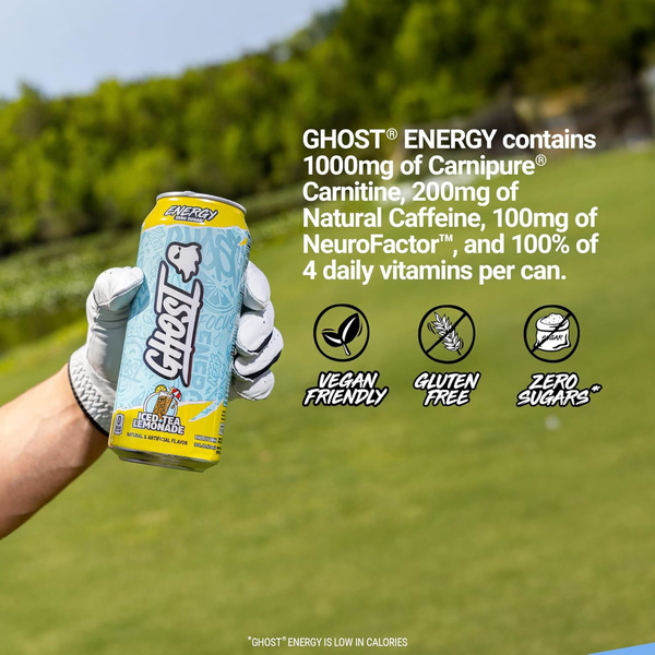 Ghost Zero Sugar Energy Drink, Iced Tea Lemonade, 16 fl oz can