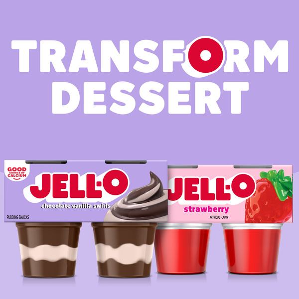 Jell-O Chocolate Vanilla Swirls Ready To Eat Refrigerated Pudding