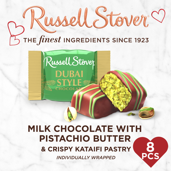 Russell Stover Dubai Style Milk Chocolate Candy Heart Gift Box